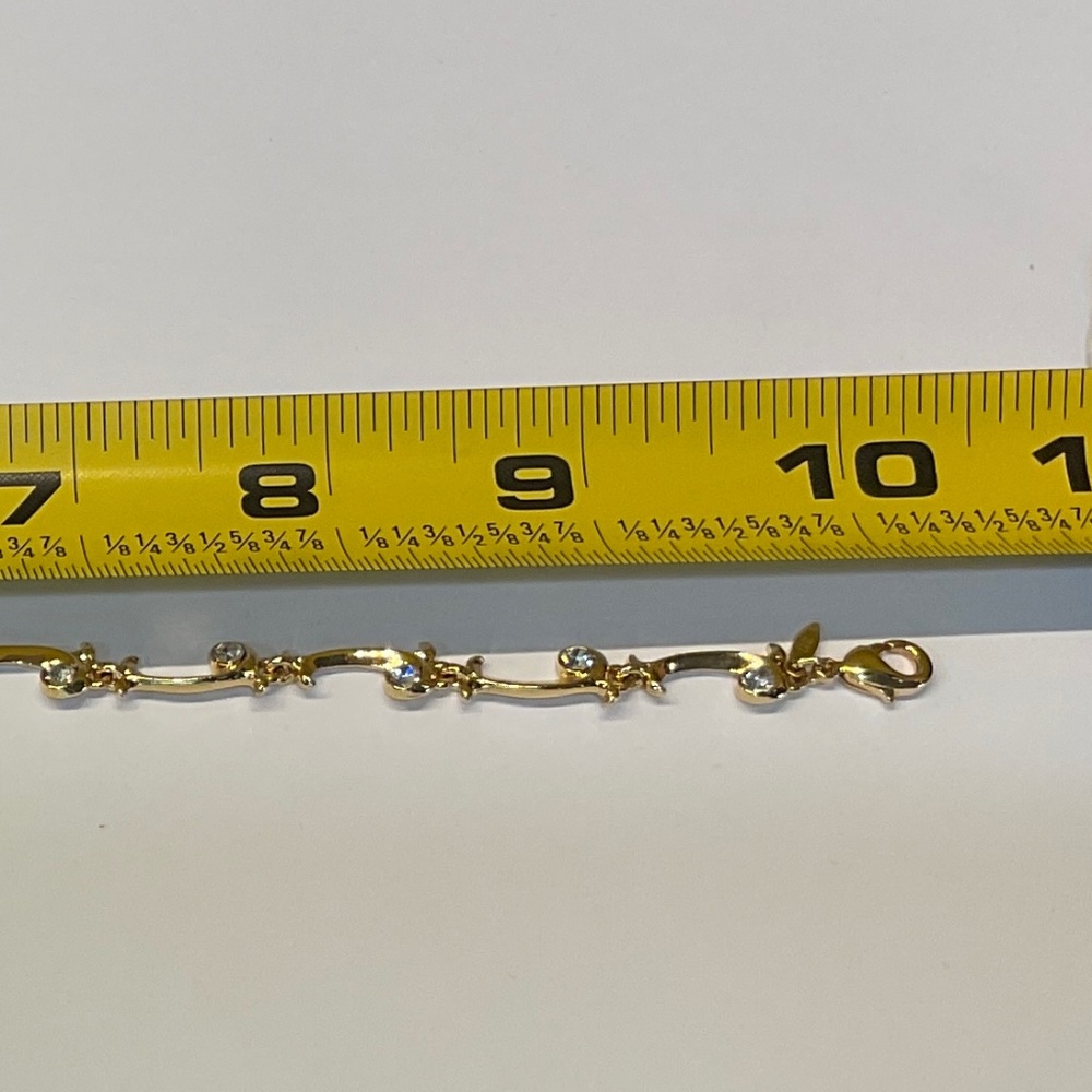 Avon Vine Anklet Bracelet – Gold Tone Rhinestone - Picture 7 of 8